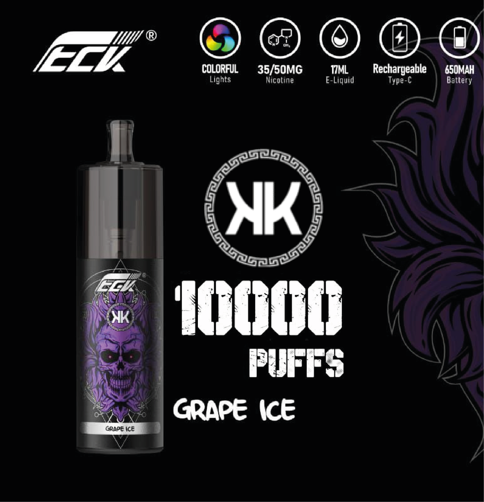 [KE1PGI] KK ENERGY 10000 Puffs Grape Ice