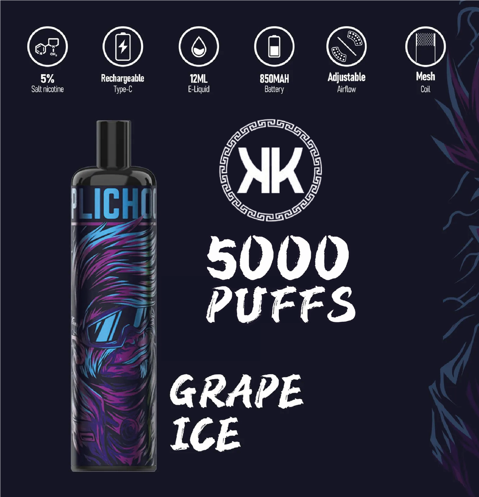 KK ENERGY 5000 Puffs Grape Ice