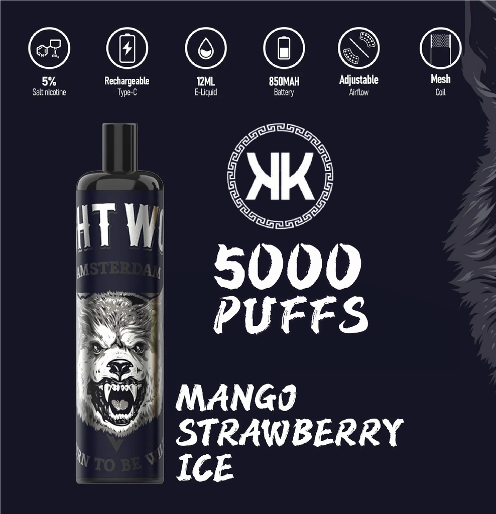KK ENERGY 5000 Puffs Mango Strawberry Ice