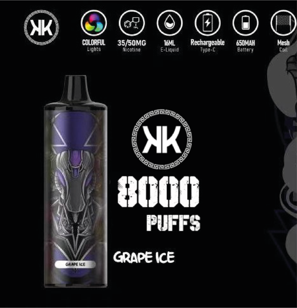 KK ENERGY 8000 Puffs Grape Ice