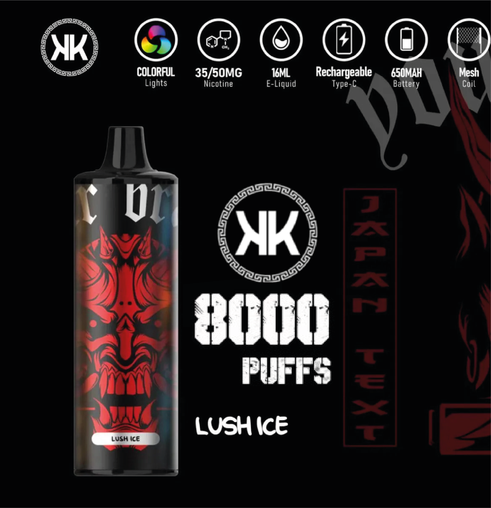[KE8PLI] KK ENERGY 8000 Puffs Lush Ice