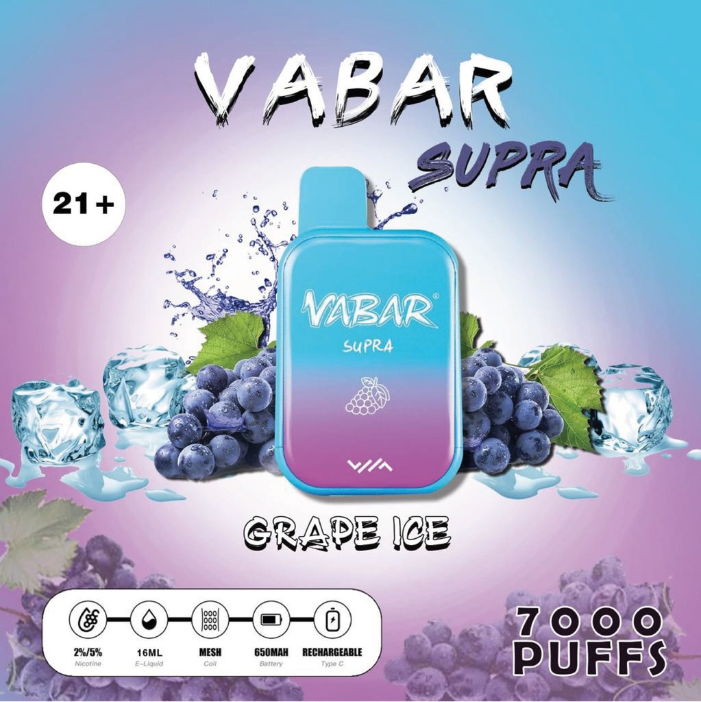 [V7PGI] VABAR 7000 Puffs Grape Ice
