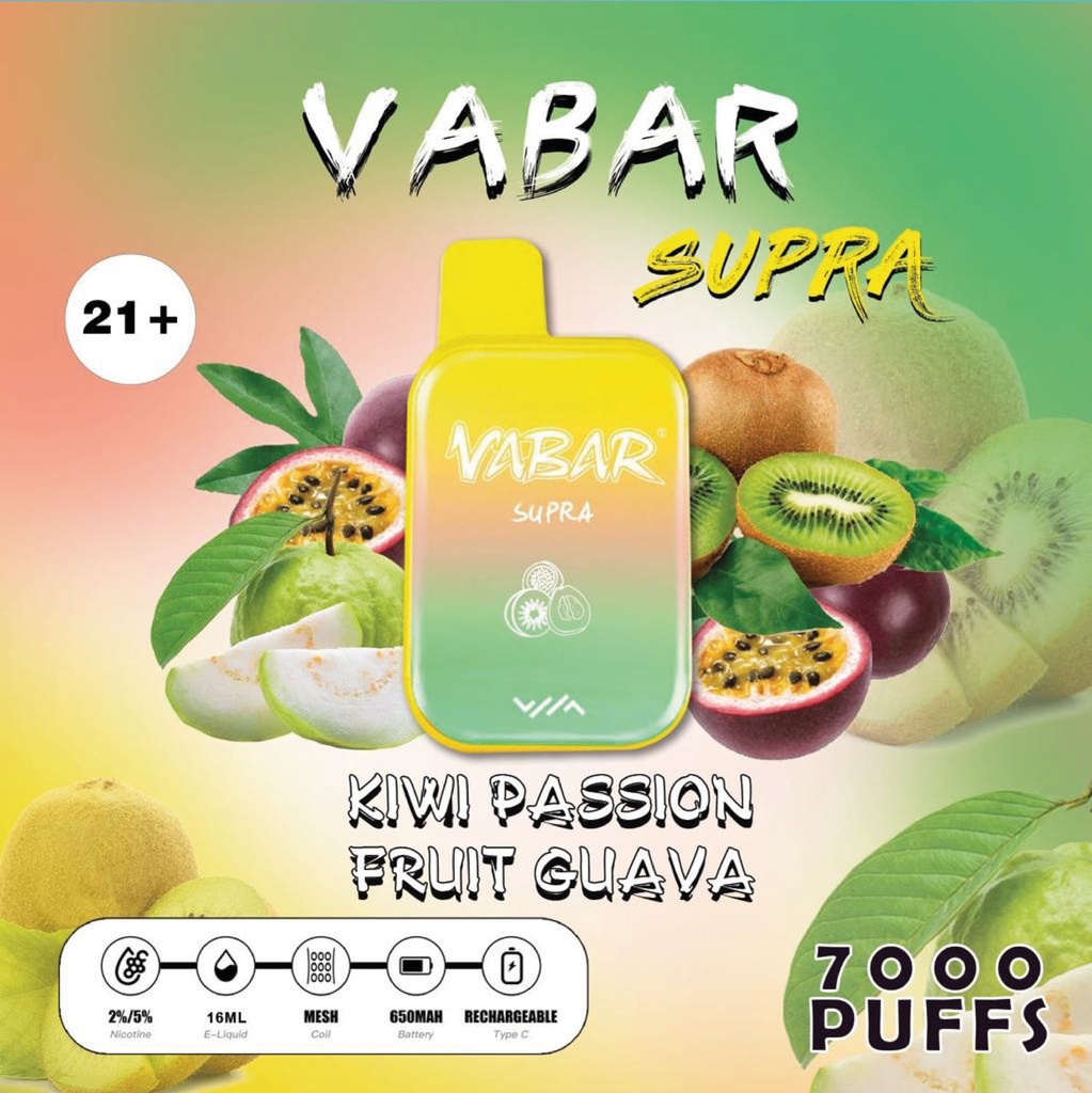[V7PKPFG] VABAR 7000 Puffs Kiwi Passion Fruit Guava