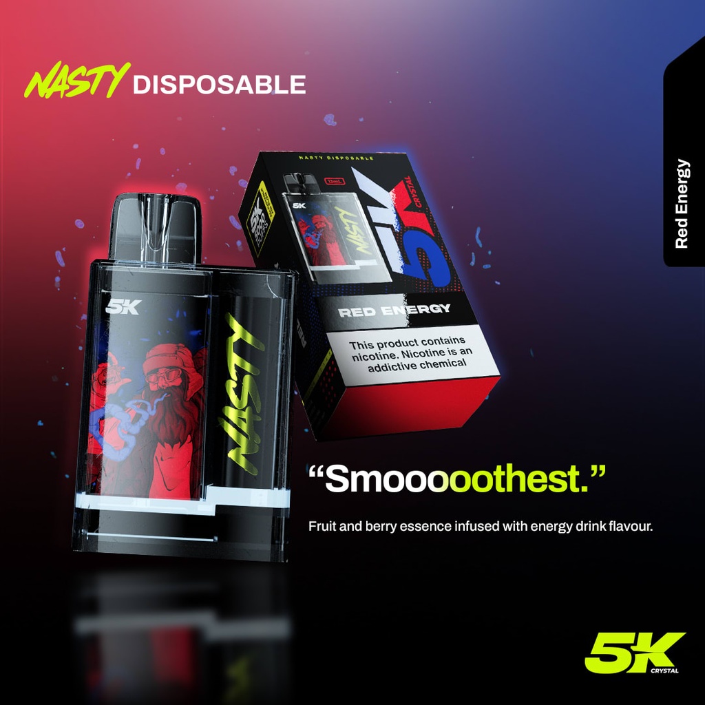 [NC5PRE] NASTY CRYSTAL 5000 Puffs Red Energy