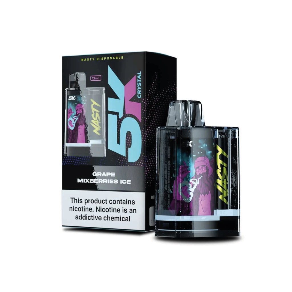 [NC5PGMI] NASTY CRYSTAL 5000 Puffs Grape Mixberries Ice