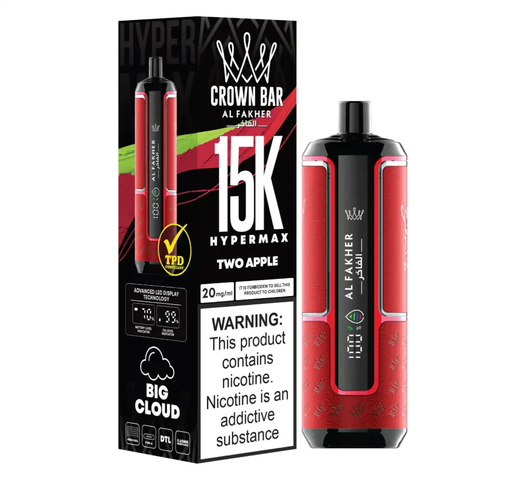 [CB1H-TA] Al Fakher Crown Bar 15K Hypermax - Two Apple