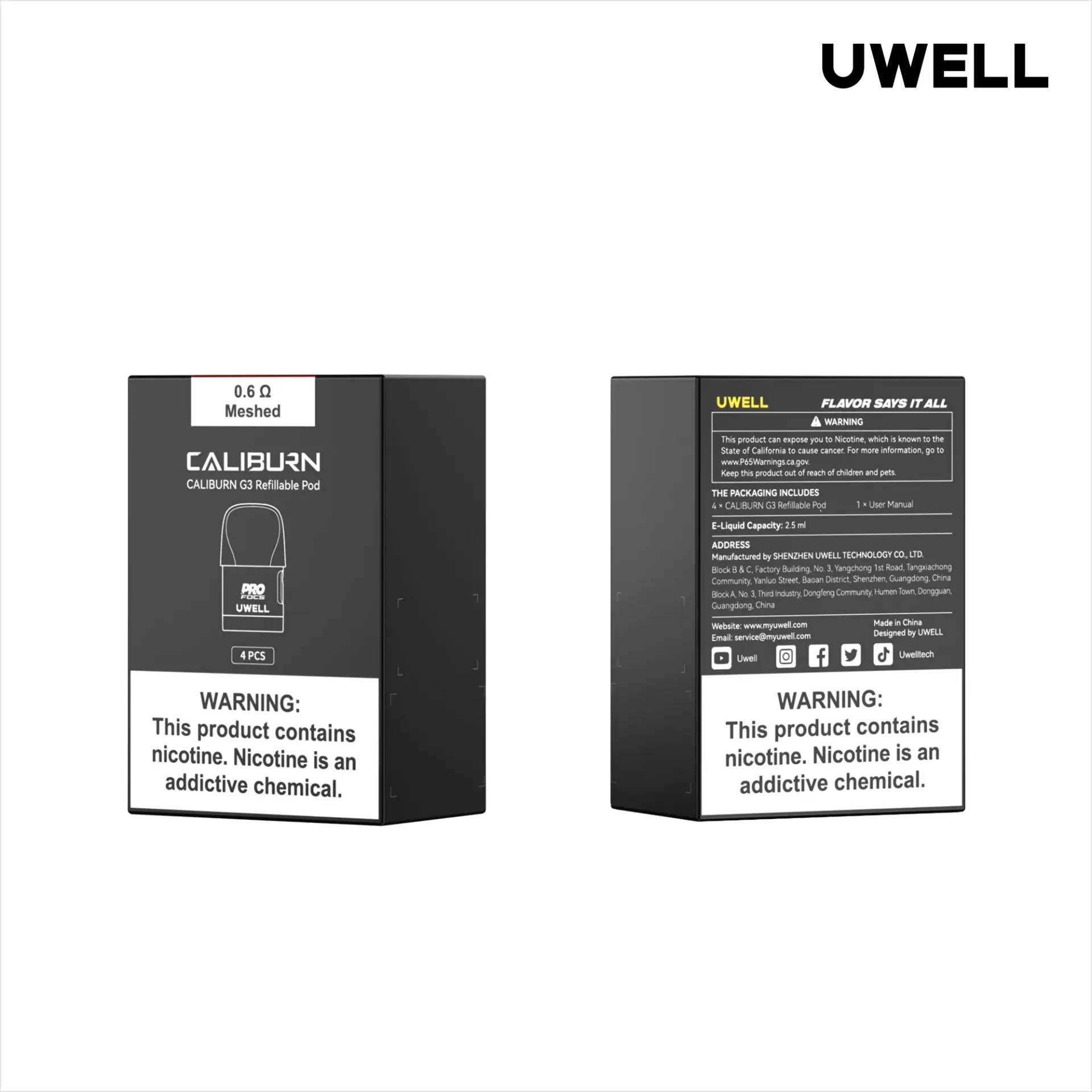 UWELL CALIBURN G3 | G4 Empty Cartridge (4pcs) (MESH 0.6ohms)